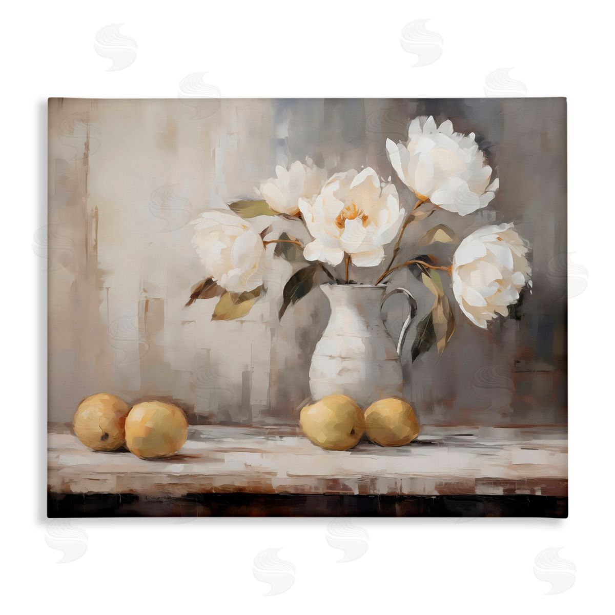 LSR Creative Studio Vase Of Peonies & Lemons Canvas Wall Art Print