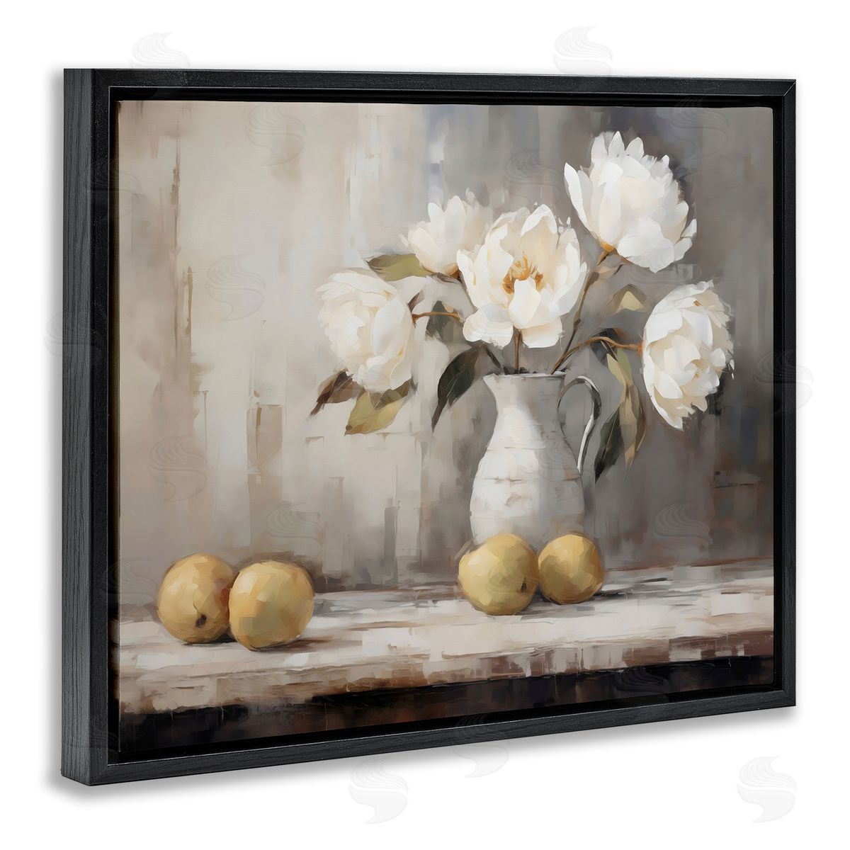 LSR Creative Studio Vase Of Peonies & Lemons Canvas Wall Art Print