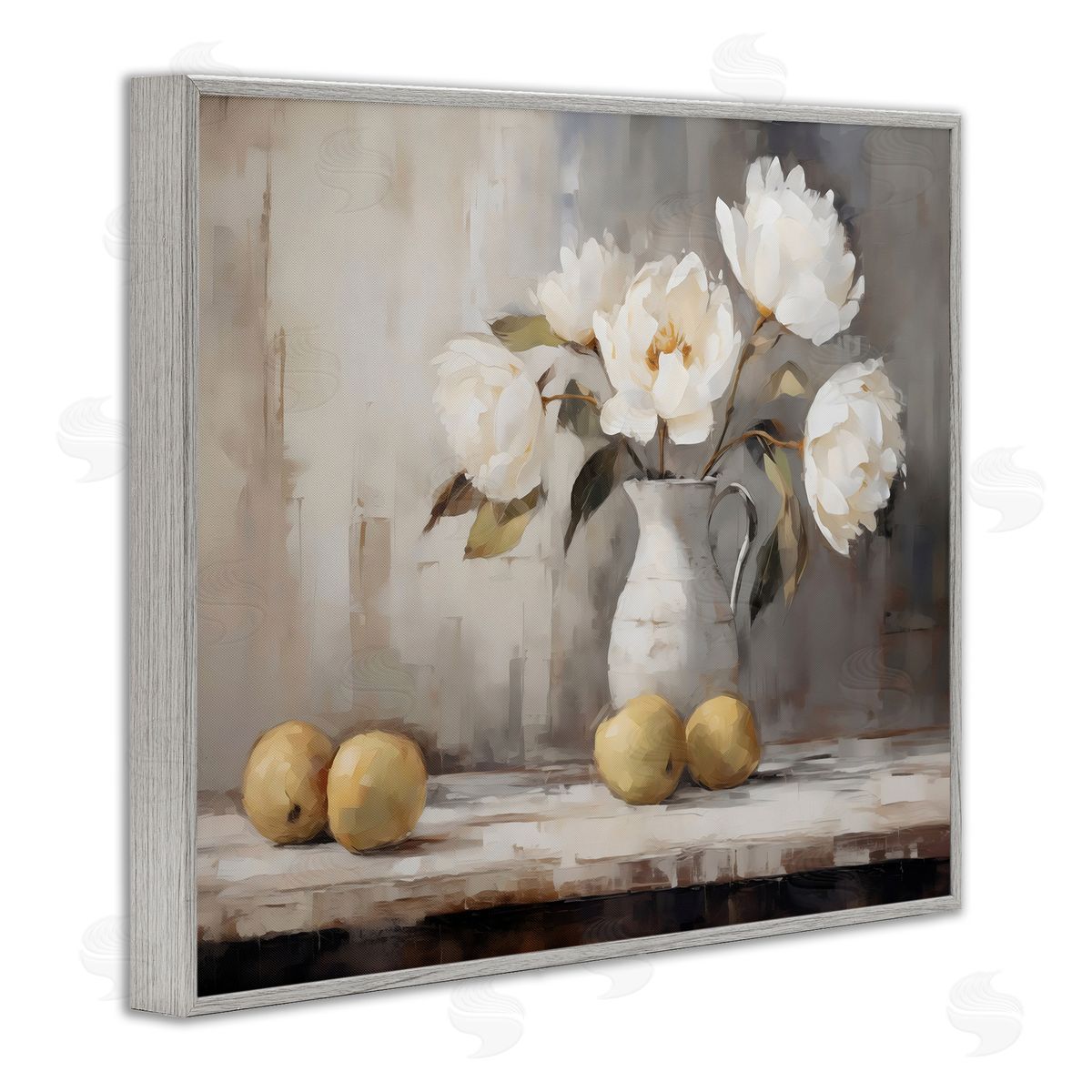 LSR Creative Studio Vase Of Peonies & Lemons Canvas Wall Art Print