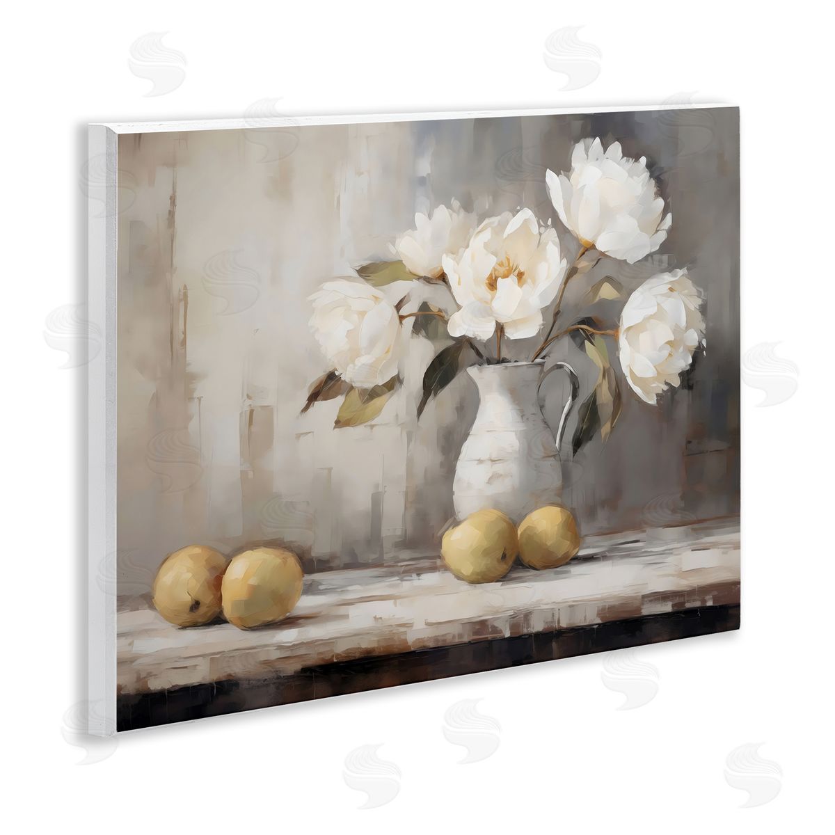 LSR Creative Studio Vase Of Peonies & Lemons Canvas Wall Art Print