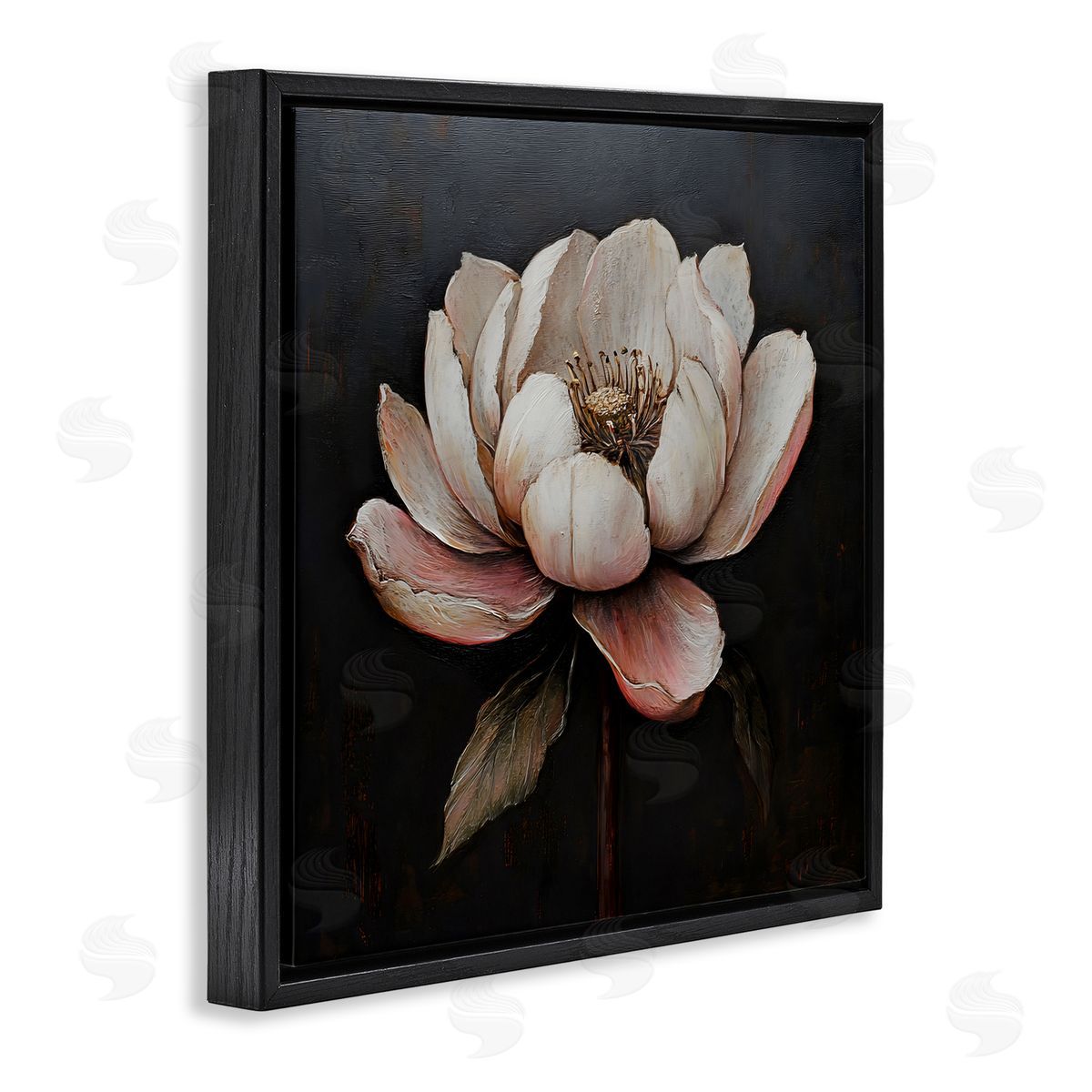 LSR Creative Studio Vintage Lotus Flower Canvas Wall Art Print