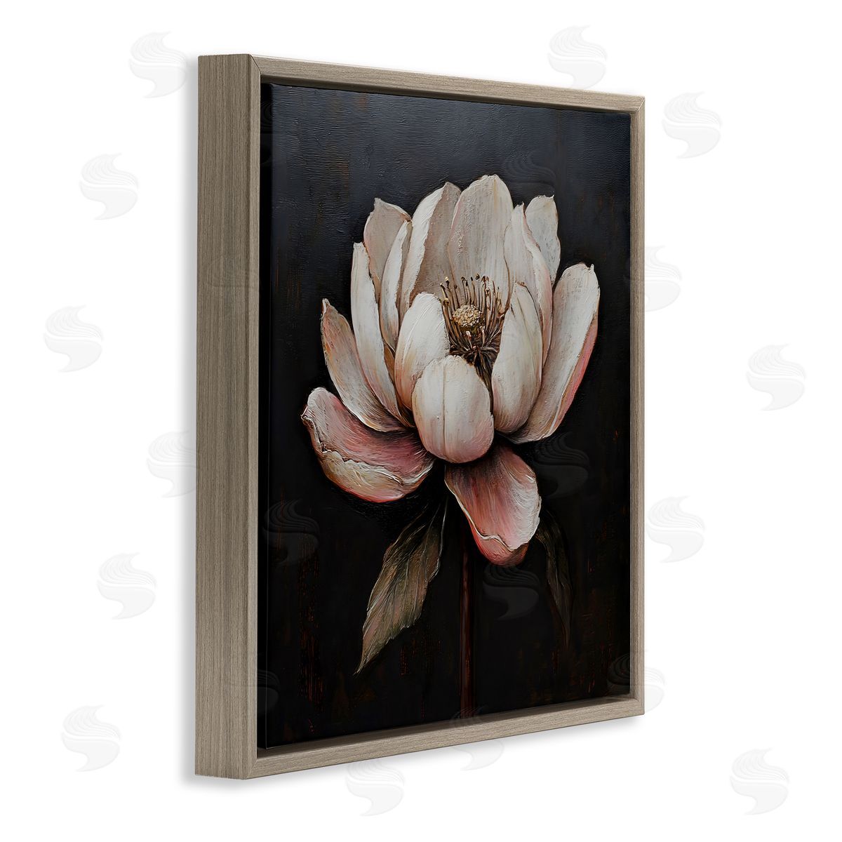 LSR Creative Studio Vintage Lotus Flower Canvas Wall Art Print