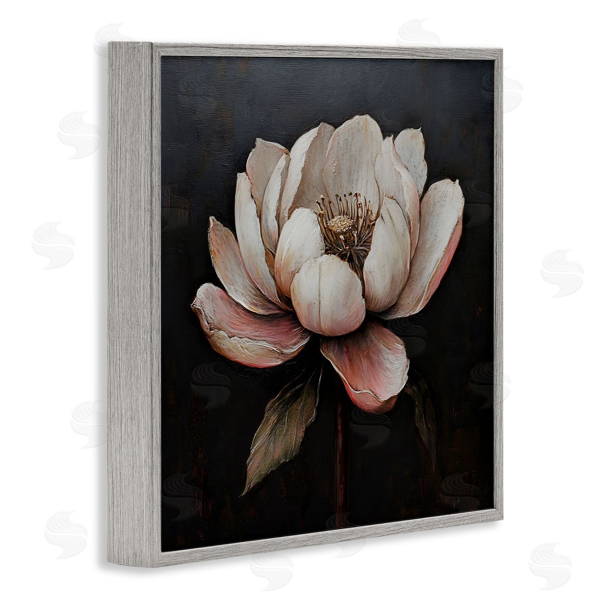 LSR Creative Studio Vintage Lotus Flower Canvas Wall Art Print