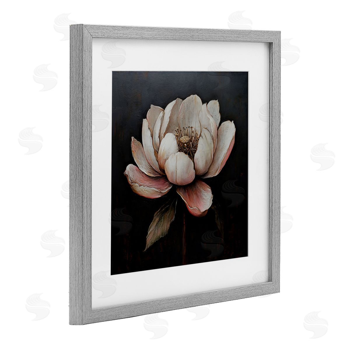 LSR Creative Studio Vintage Lotus Flower Canvas Wall Art Print