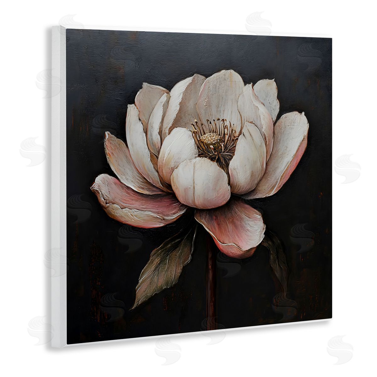 LSR Creative Studio Vintage Lotus Flower Canvas Wall Art Print