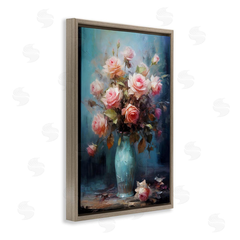LSR Creative Studio | Blue Vase with Pink Roses