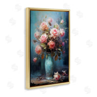 LSR Creative Studio | Blue Vase with Pink Roses