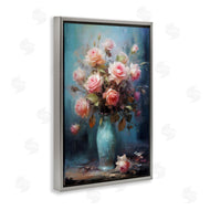 LSR Creative Studio | Blue Vase with Pink Roses