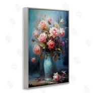 LSR Creative Studio | Blue Vase with Pink Roses