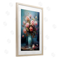 LSR Creative Studio | Blue Vase with Pink Roses
