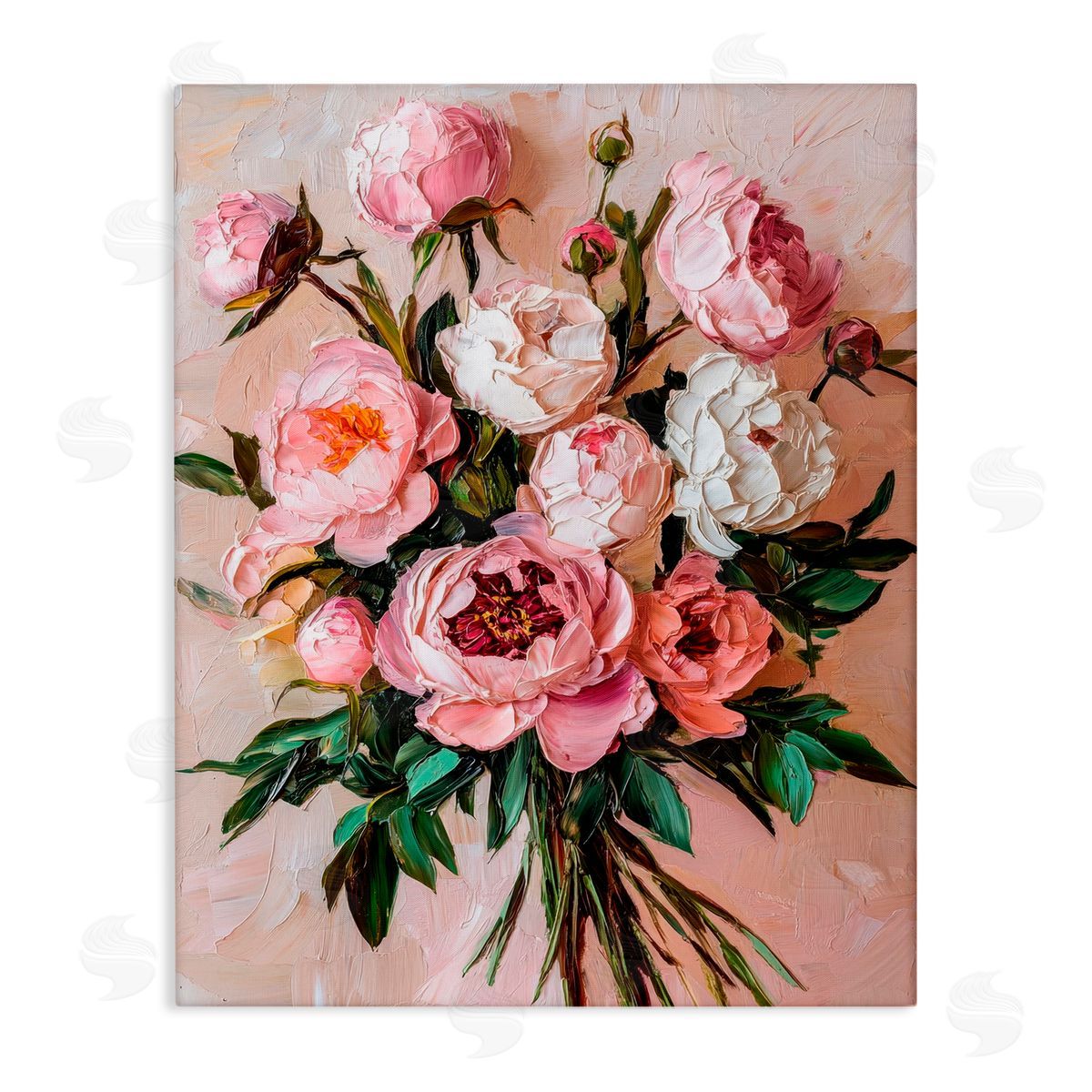 Petal Prints Design Romantic Peonies Bouquet Canvas Wall Art Print