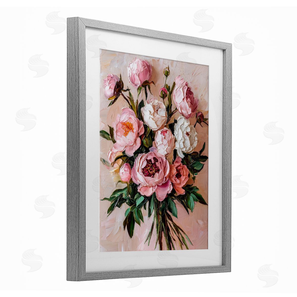 Petal Prints Design Romantic Peonies Bouquet Canvas Wall Art Print
