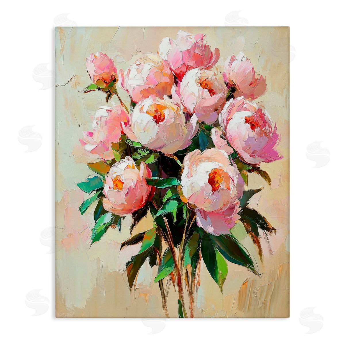 Petal Prints Design Sunshine Peonies Bouquet Canvas Wall Art Print