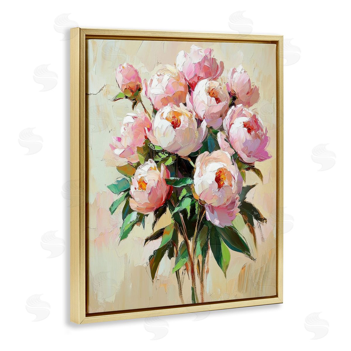 Petal Prints Design Sunshine Peonies Bouquet Canvas Wall Art Print