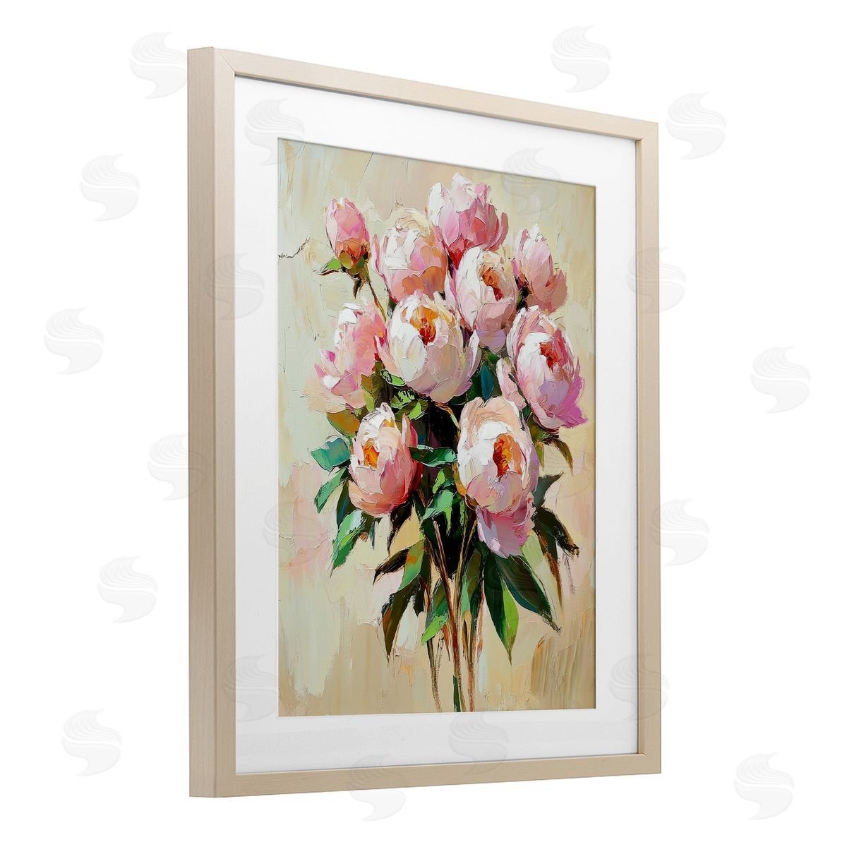 Petal Prints Design Sunshine Peonies Bouquet Canvas Wall Art Print