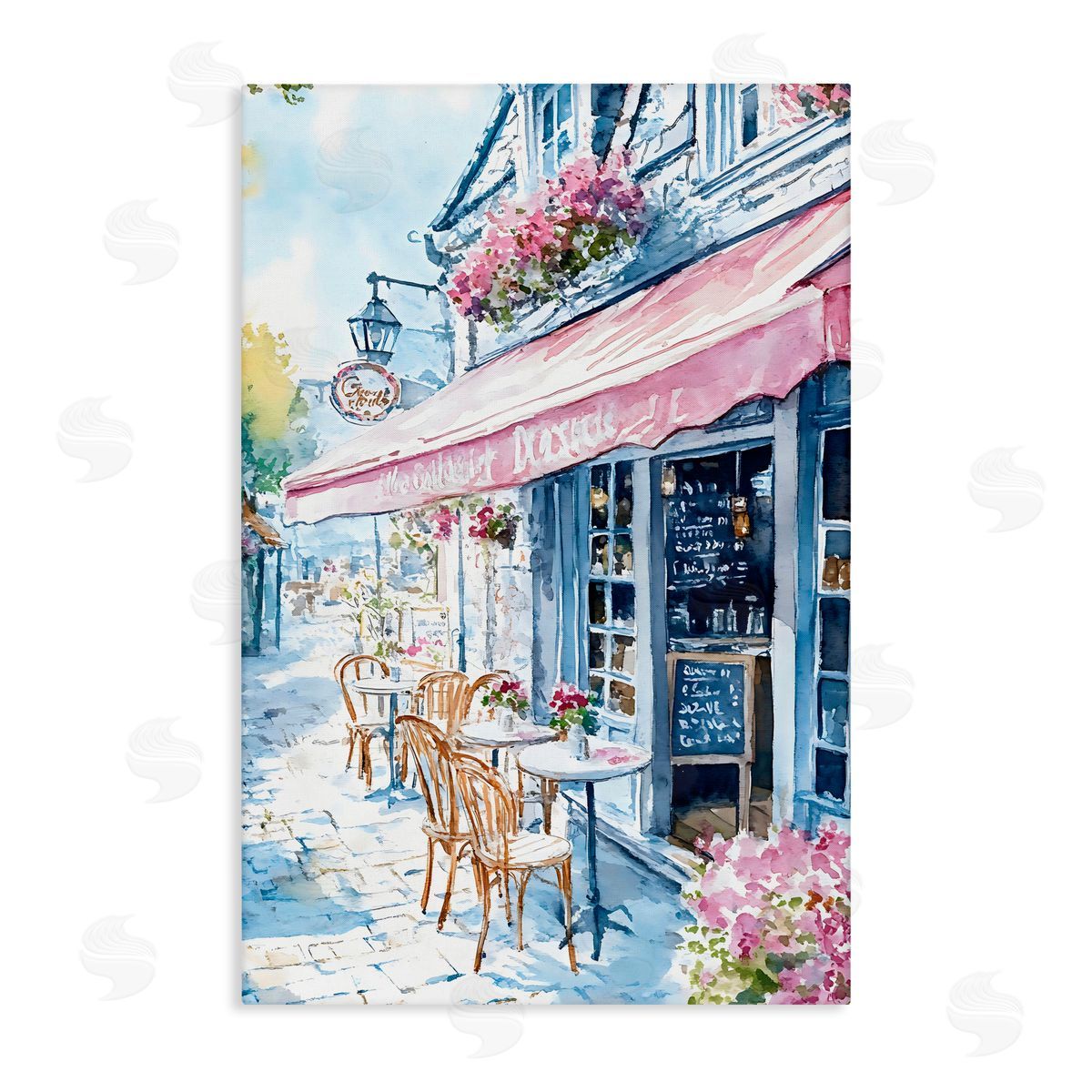 LSR Creative Studio Quaint Cafe in Pastel Canvas Wall Art Print