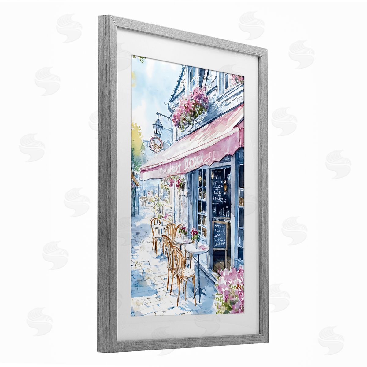 LSR Creative Studio Quaint Cafe in Pastel Canvas Wall Art Print