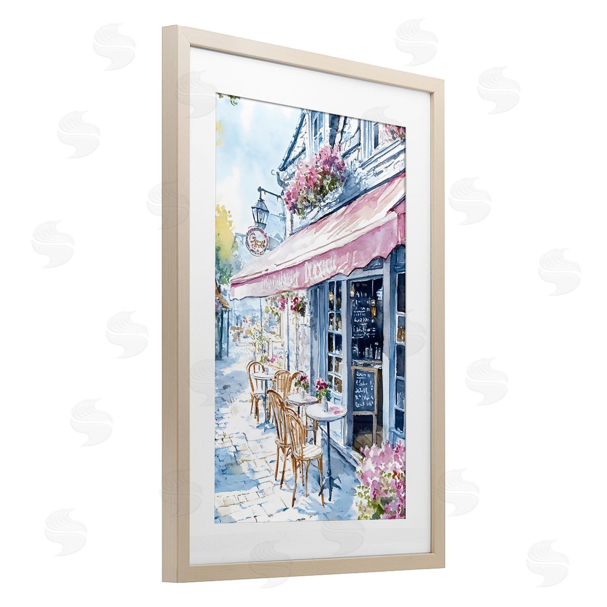 LSR Creative Studio Quaint Cafe in Pastel Canvas Wall Art Print
