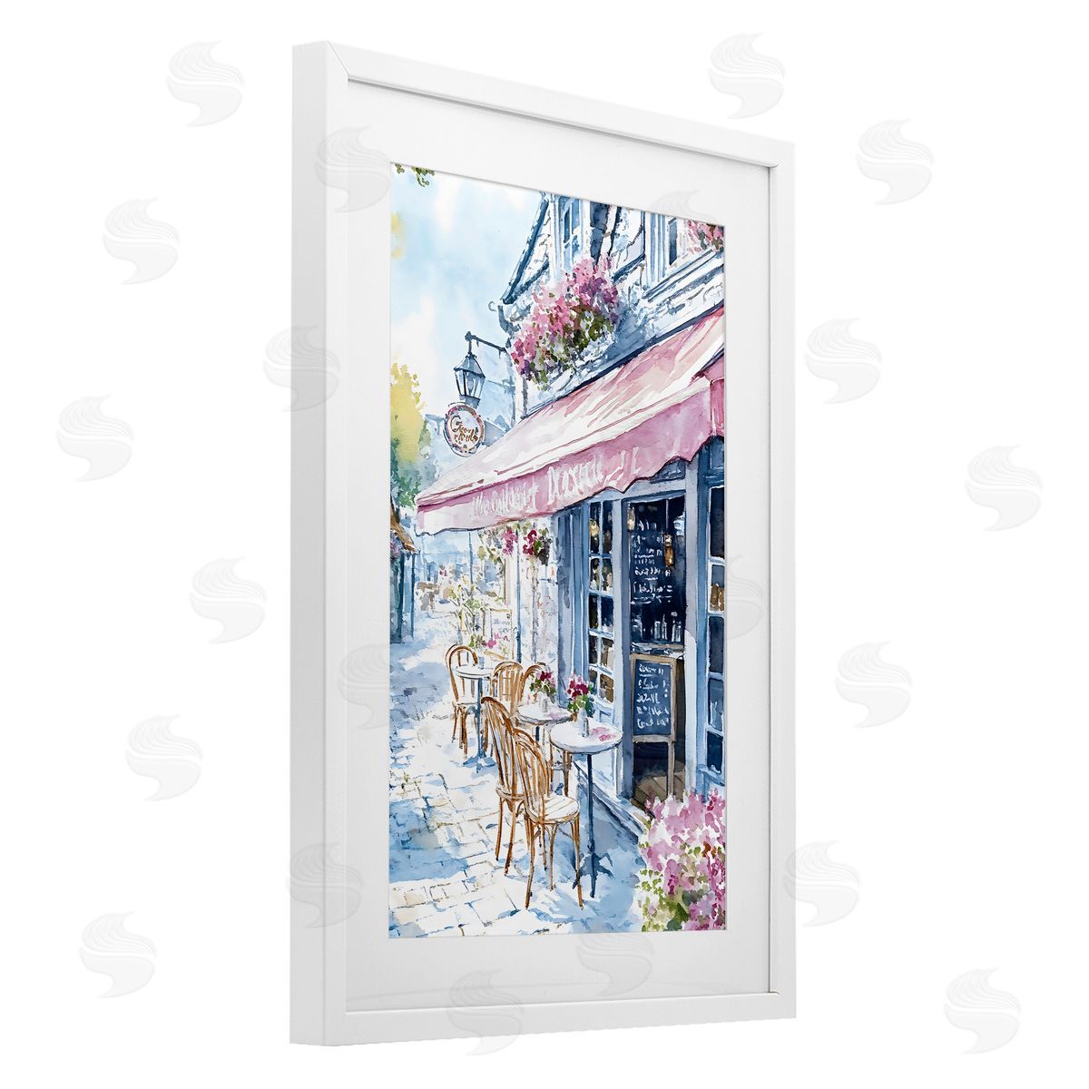 LSR Creative Studio Quaint Cafe in Pastel Canvas Wall Art Print