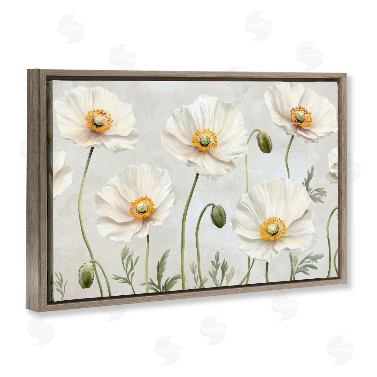 Petal Prints Design Buds And Daisies Floral Canvas Wall Art Print