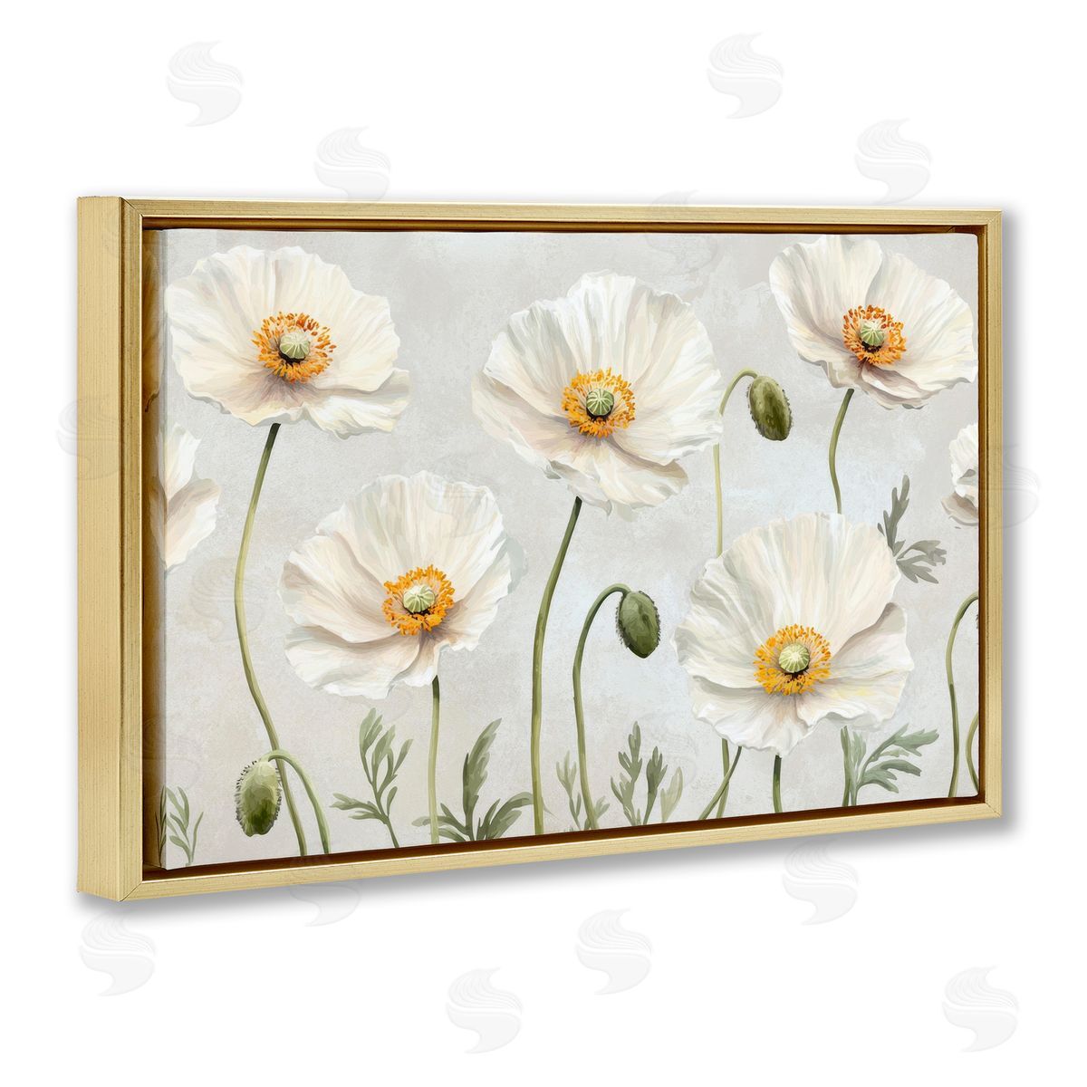 Petal Prints Design Buds And Daisies Floral Canvas Wall Art Print