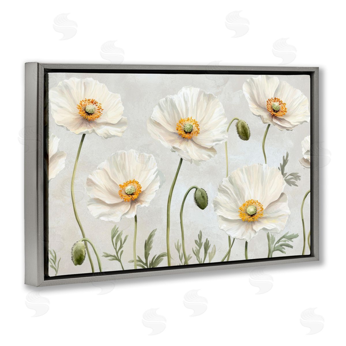 Petal Prints Design Buds And Daisies Floral Canvas Wall Art Print