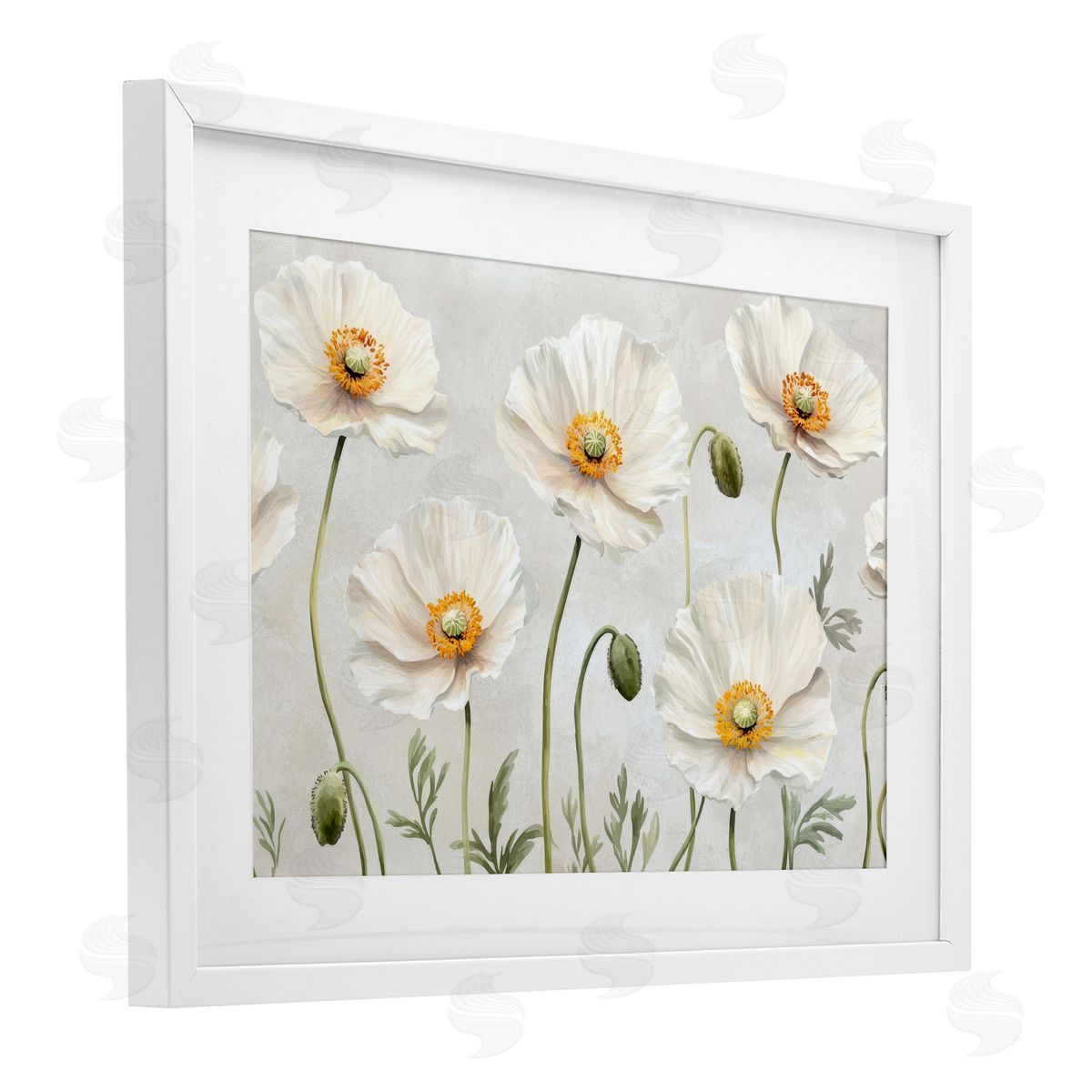 Petal Prints Design Buds And Daisies Floral Canvas Wall Art Print