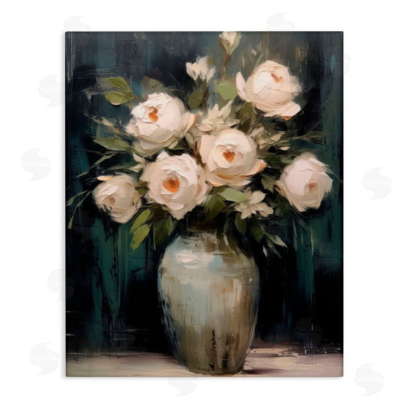 LSR Creative Studio | White Roses in Dark Vase