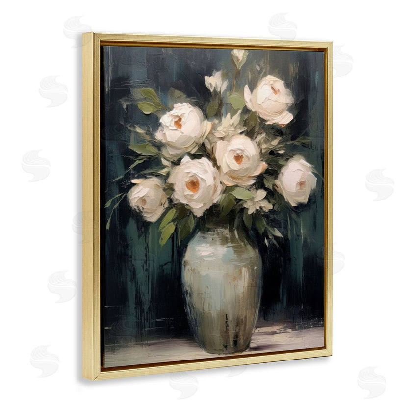 LSR Creative Studio | White Roses in Dark Vase