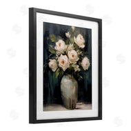 LSR Creative Studio | White Roses in Dark Vase