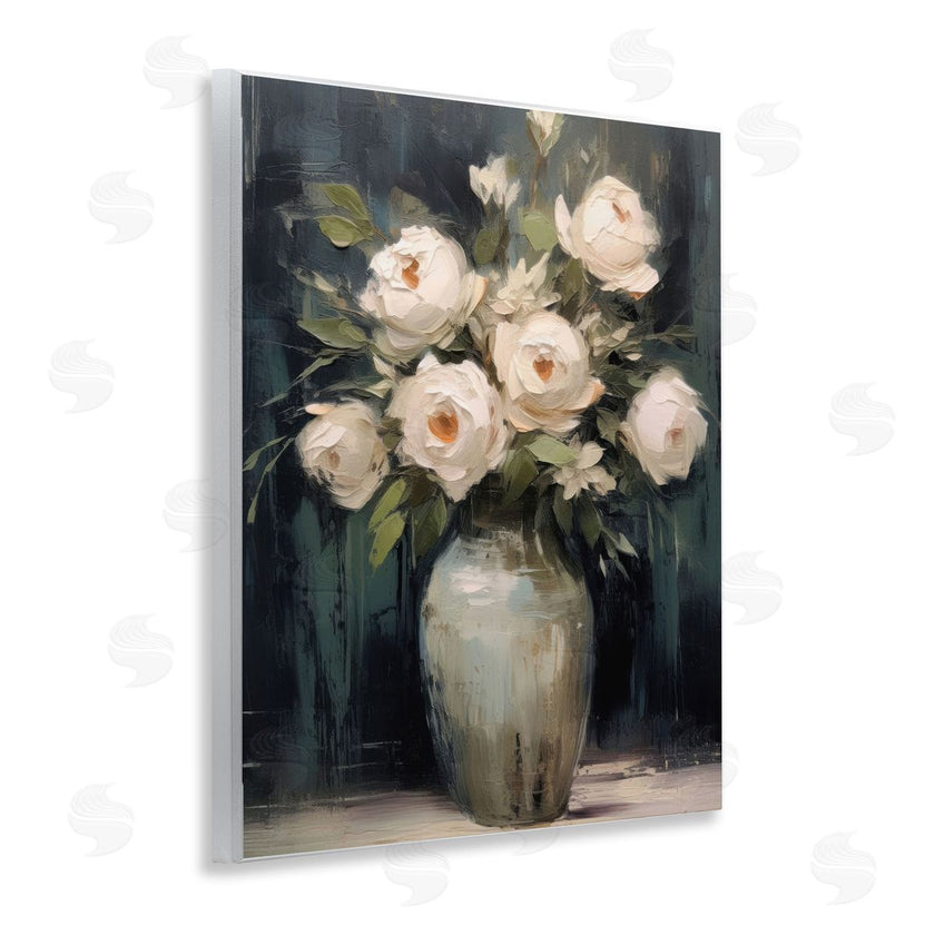 LSR Creative Studio | White Roses in Dark Vase