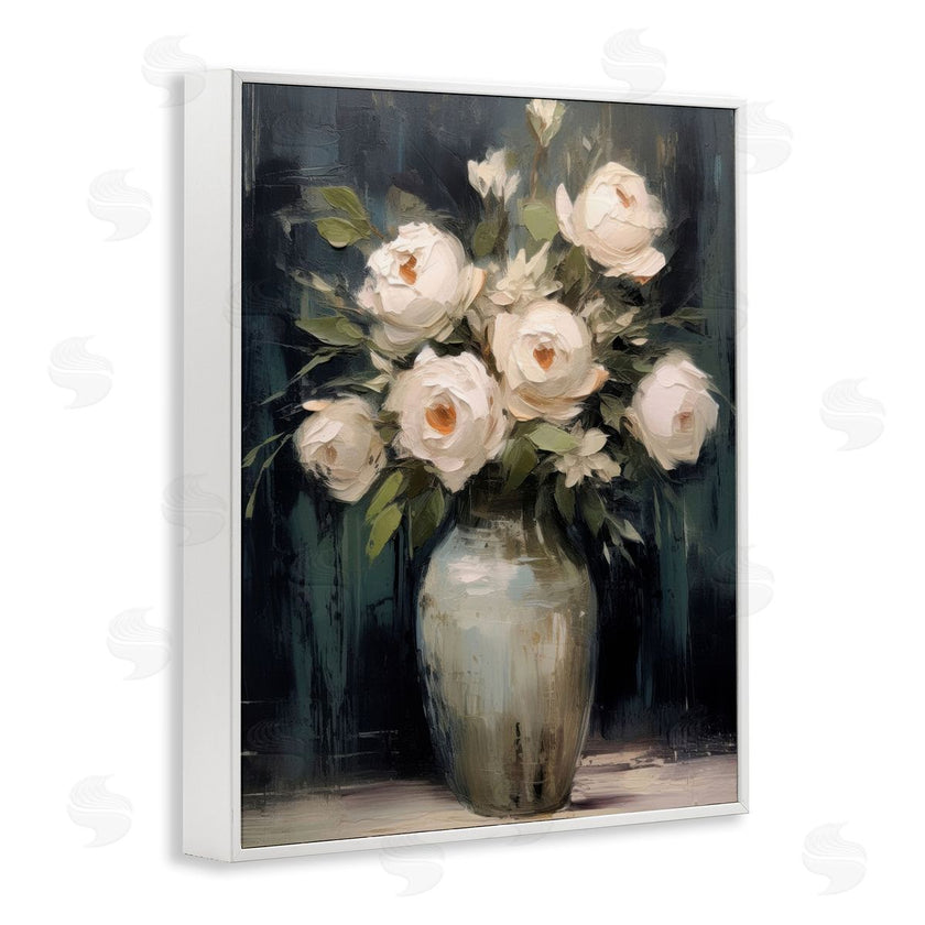 LSR Creative Studio | White Roses in Dark Vase