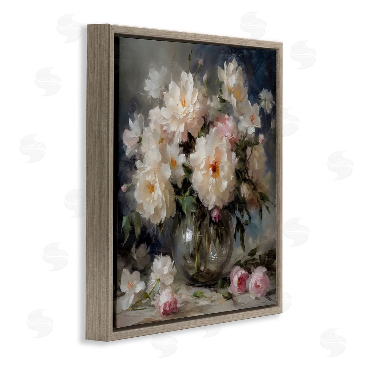 LSR Creative Studio Romantic Flowers in Round Vase Canvas Wall Art Print