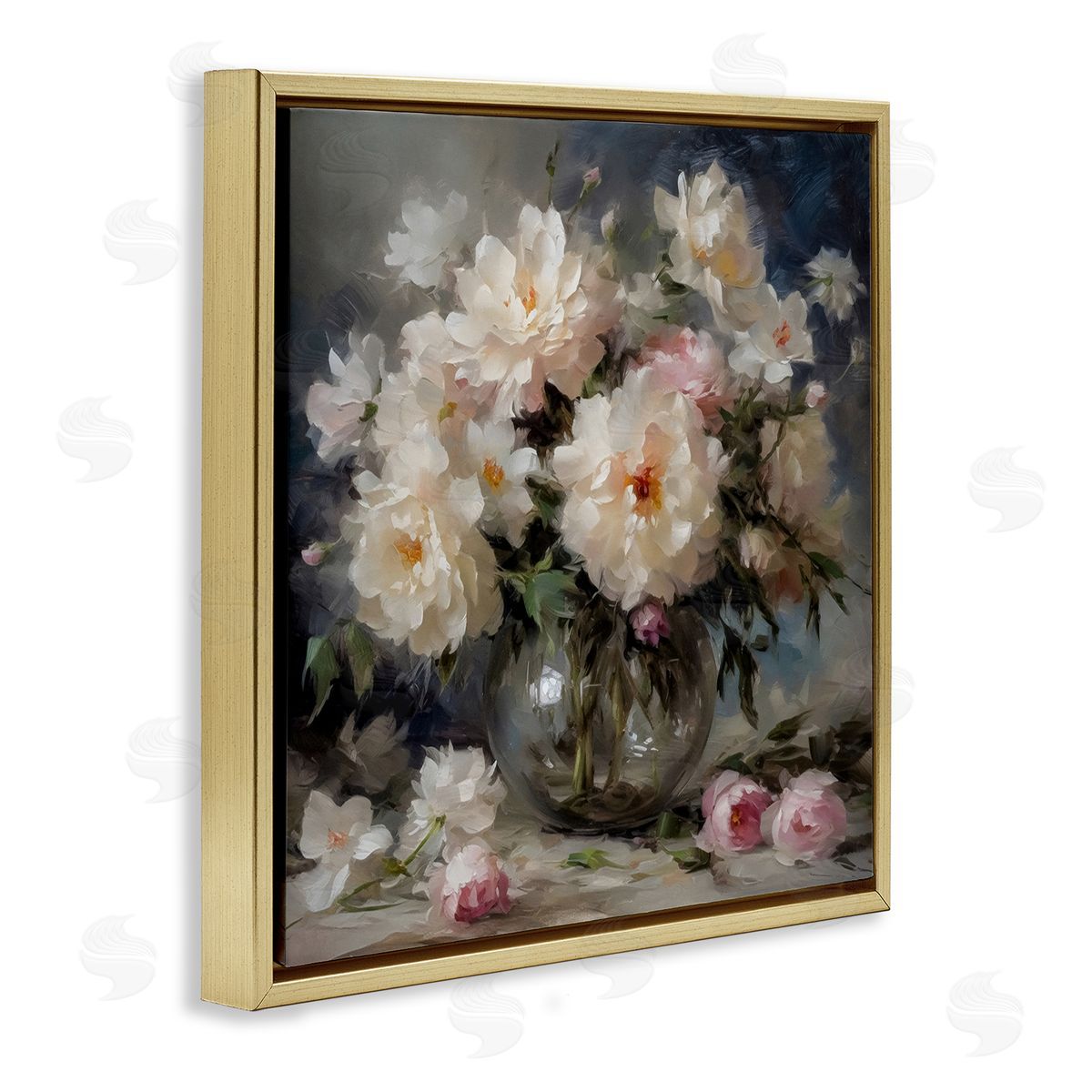 LSR Creative Studio Romantic Flowers in Round Vase Canvas Wall Art Print