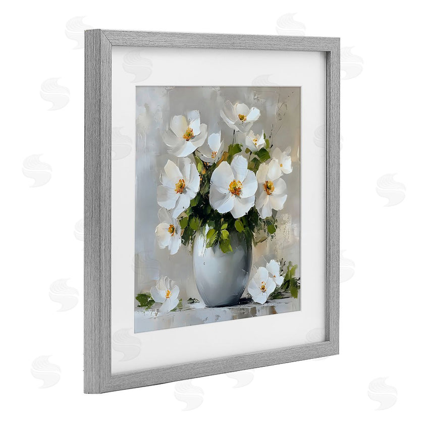 LSR Creative Studio | White Anemones in Silver Vase