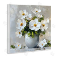LSR Creative Studio | White Anemones in Silver Vase