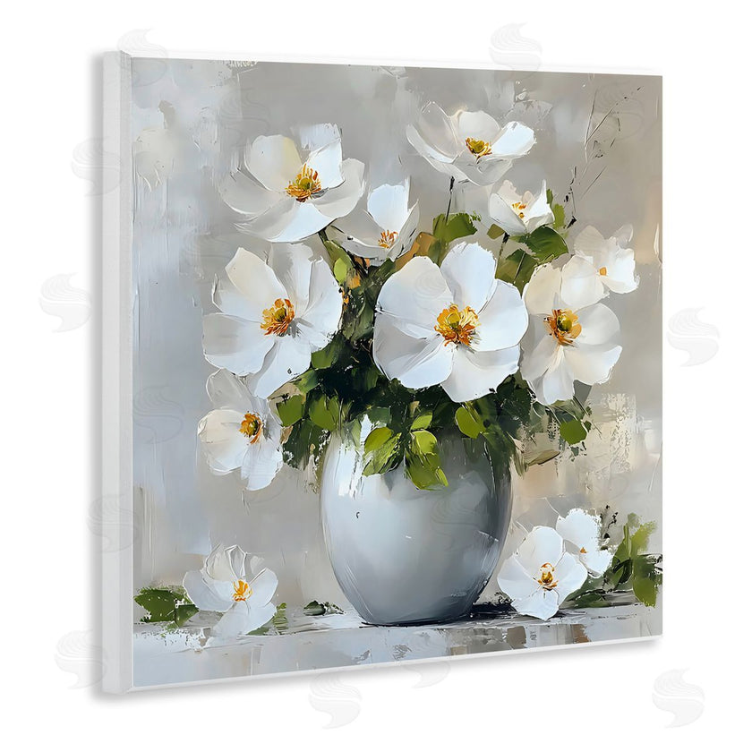 LSR Creative Studio | White Anemones in Silver Vase