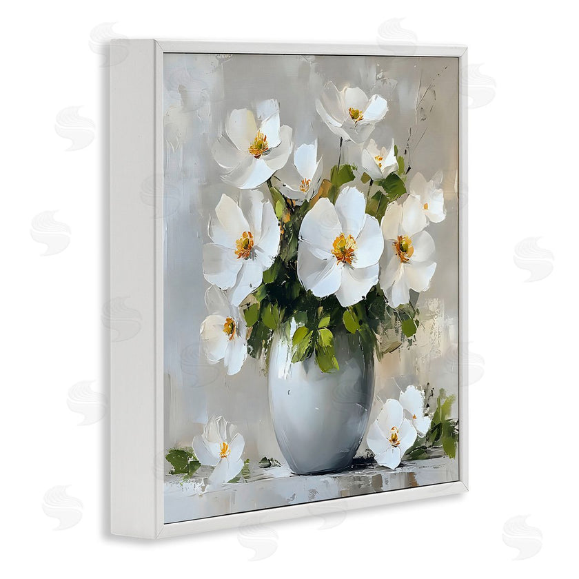 LSR Creative Studio | White Anemones in Silver Vase