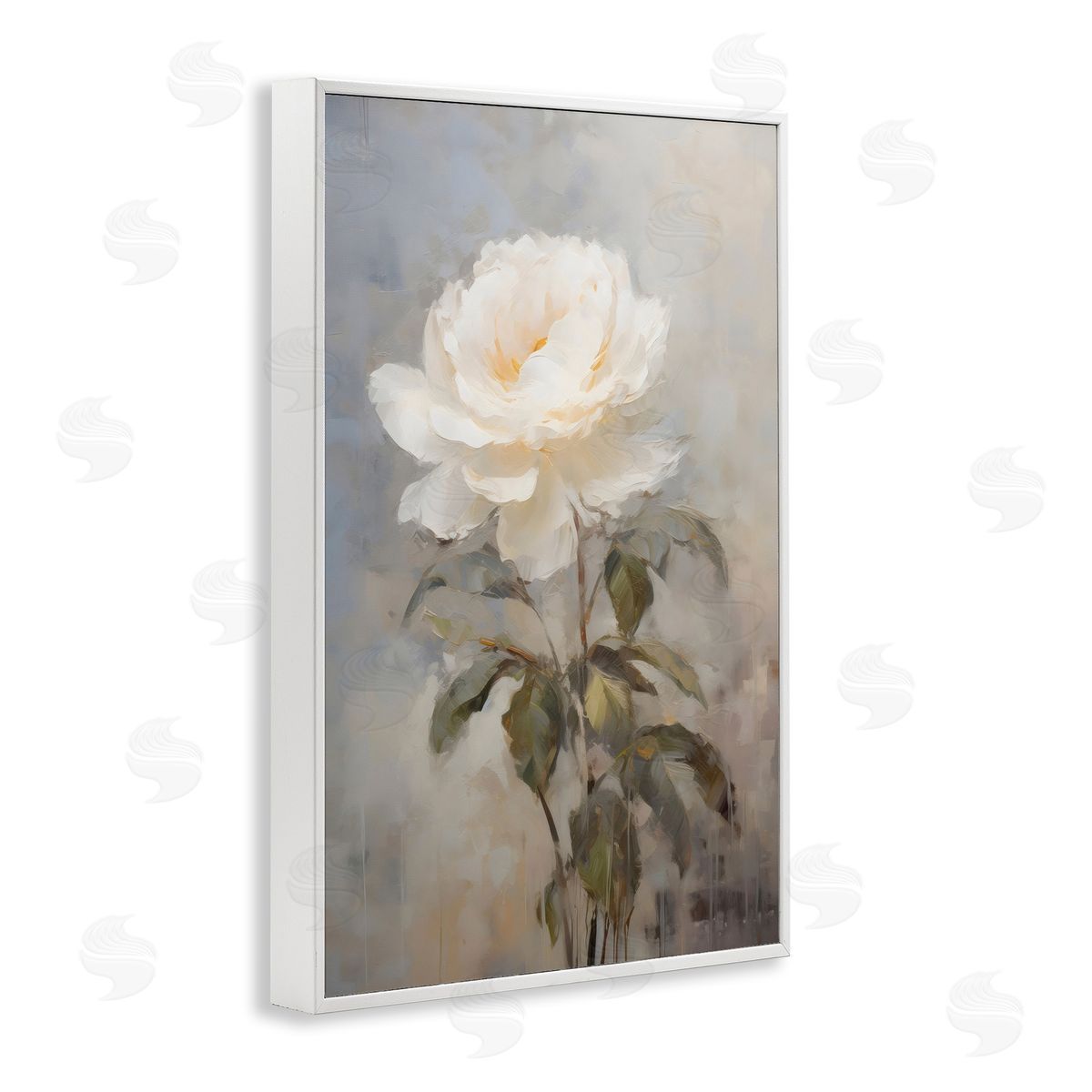 LSR Creative Studio Pale White Rose Canvas Wall Art Print