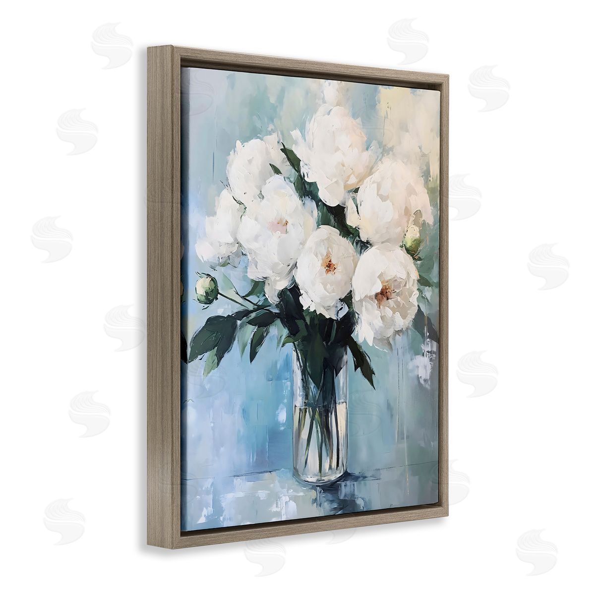 LSR Creative Studio Vase Of White Peonies Canvas Wall Art Print