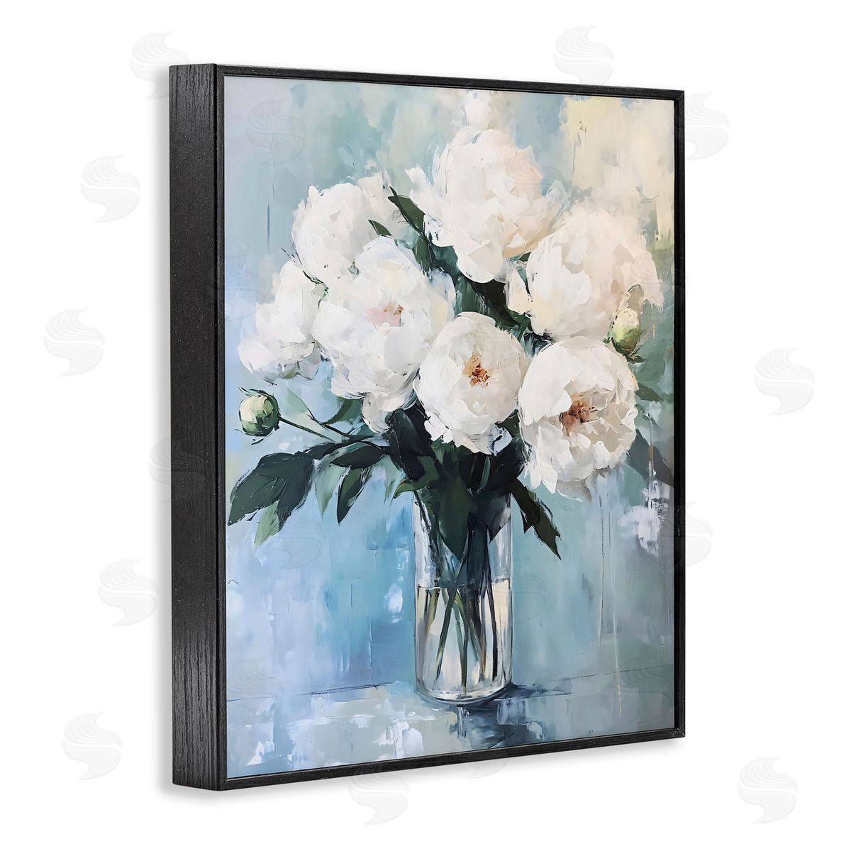 LSR Creative Studio Vase Of White Peonies Canvas Wall Art Print