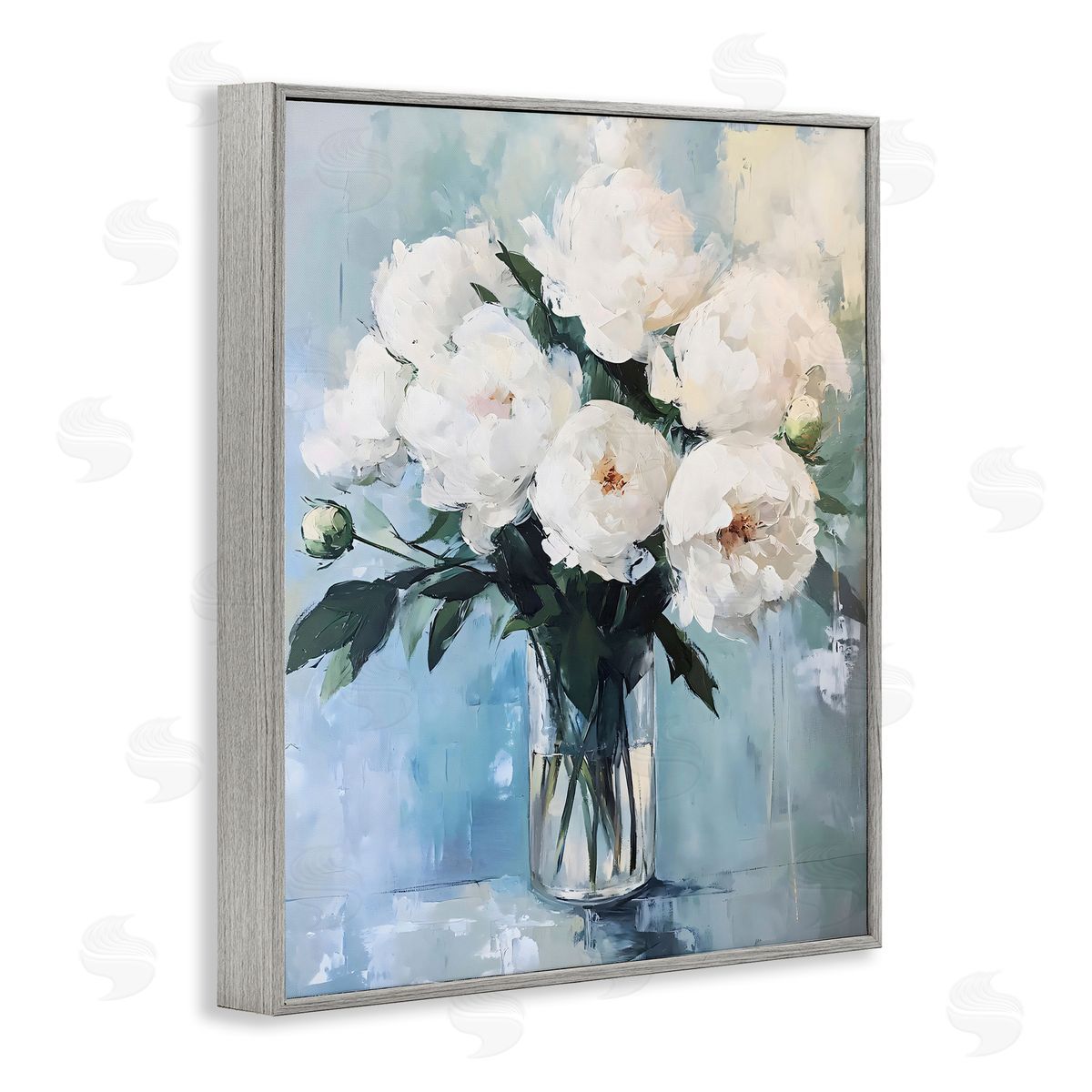 LSR Creative Studio Vase Of White Peonies Canvas Wall Art Print
