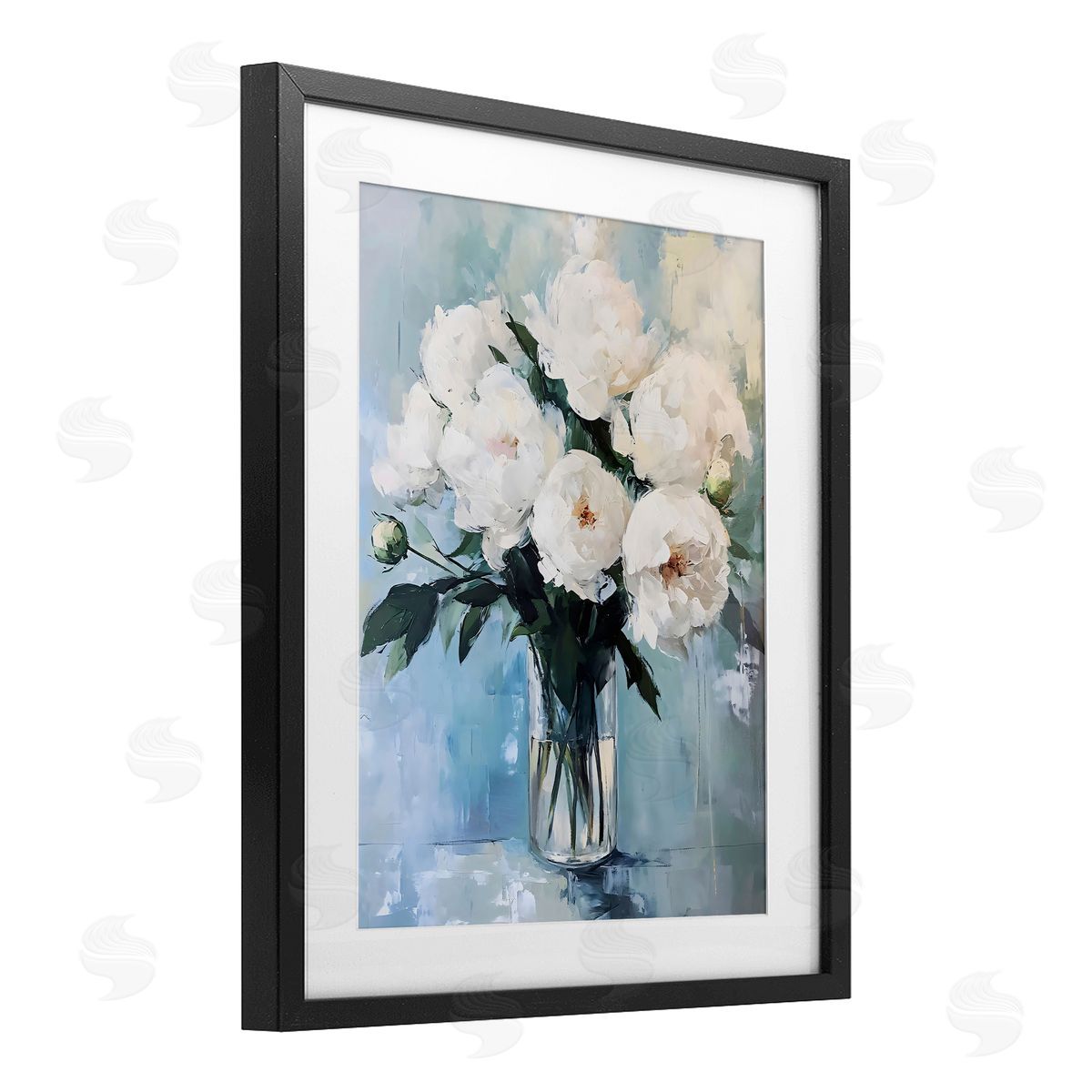 LSR Creative Studio Vase Of White Peonies Canvas Wall Art Print