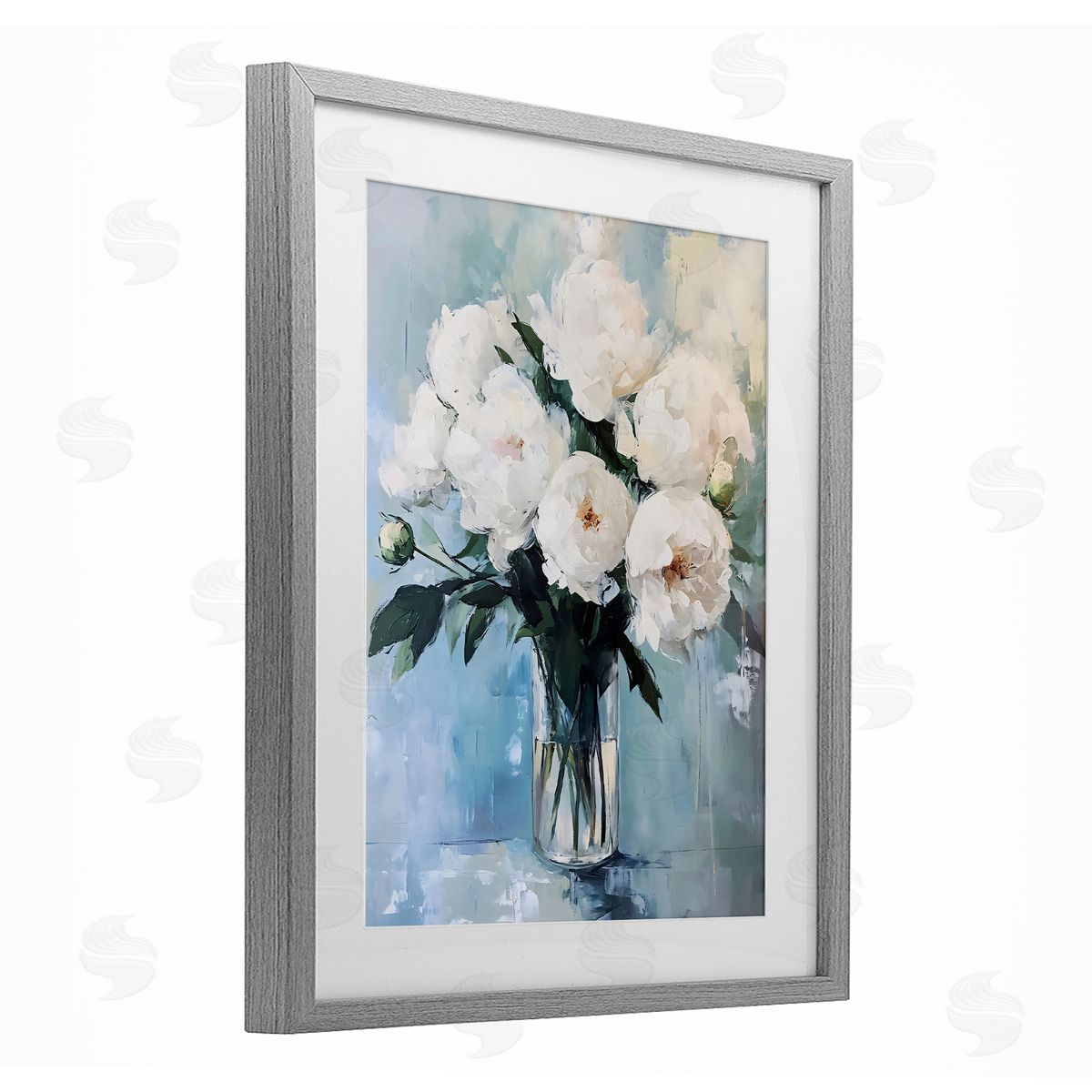 LSR Creative Studio Vase Of White Peonies Canvas Wall Art Print
