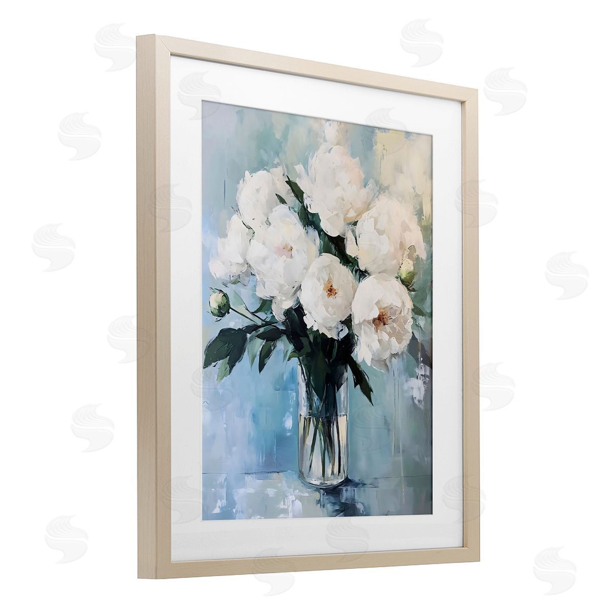 LSR Creative Studio Vase Of White Peonies Canvas Wall Art Print