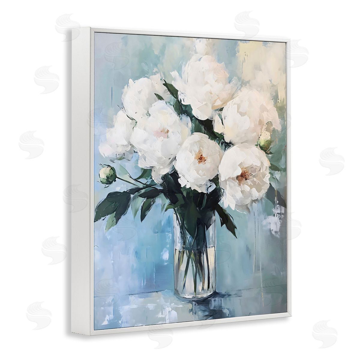 LSR Creative Studio Vase Of White Peonies Canvas Wall Art Print