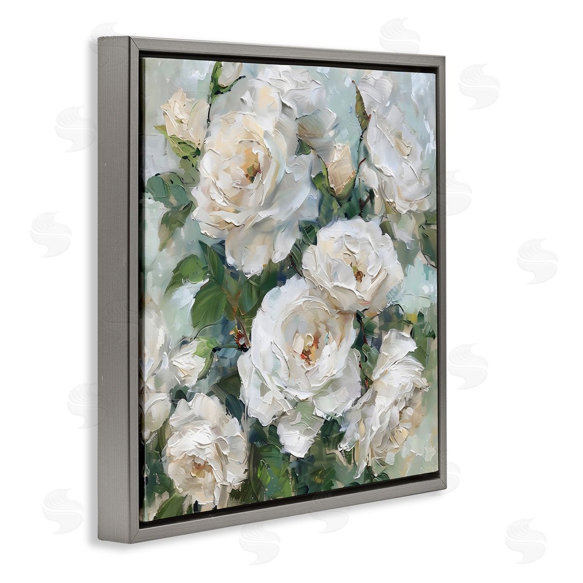 LSR Creative Studio Enchanted White Roses Canvas Wall Art Print
