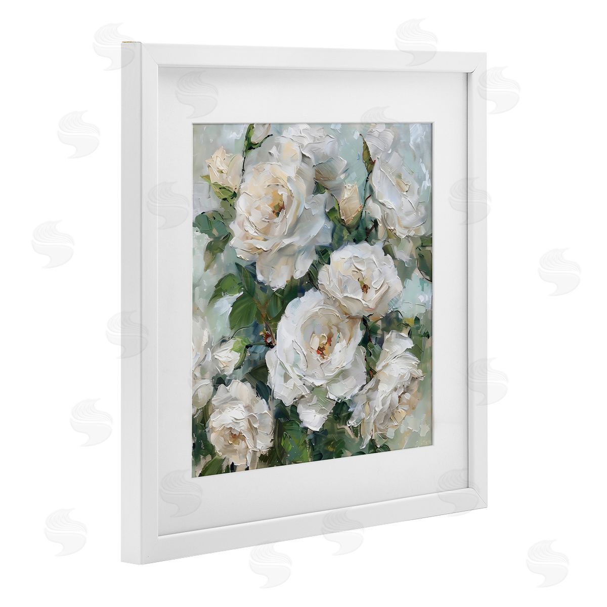 LSR Creative Studio Enchanted White Roses Canvas Wall Art Print