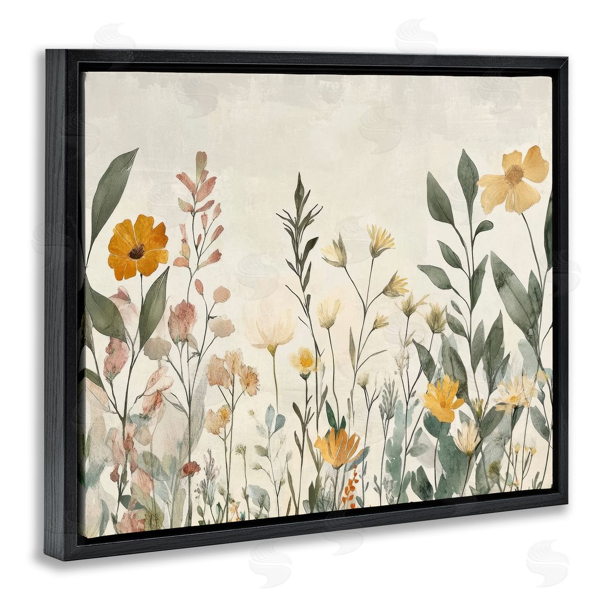 Petal Prints Design Shades Of Yellow Flowers Canvas Wall Art Print