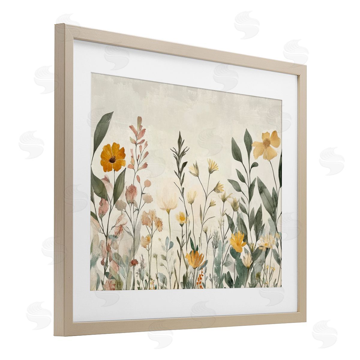 Petal Prints Design Shades Of Yellow Flowers Canvas Wall Art Print